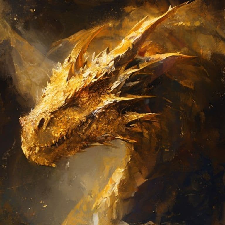 Gold Dragon Wyrmling — fantasy monster illustration