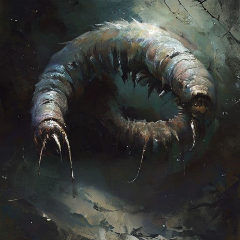 Iceworm — fantasy monster illustration
