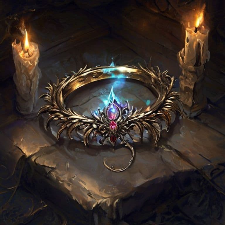 Ring of Featherweight Weapons — fantasy item illustration