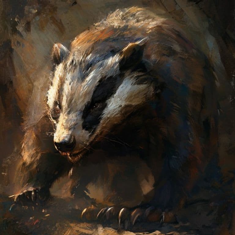 Badger, Giant — fantasy monster illustration. Badger, Giant is a medium beast (Challenge Rating 1/4).
