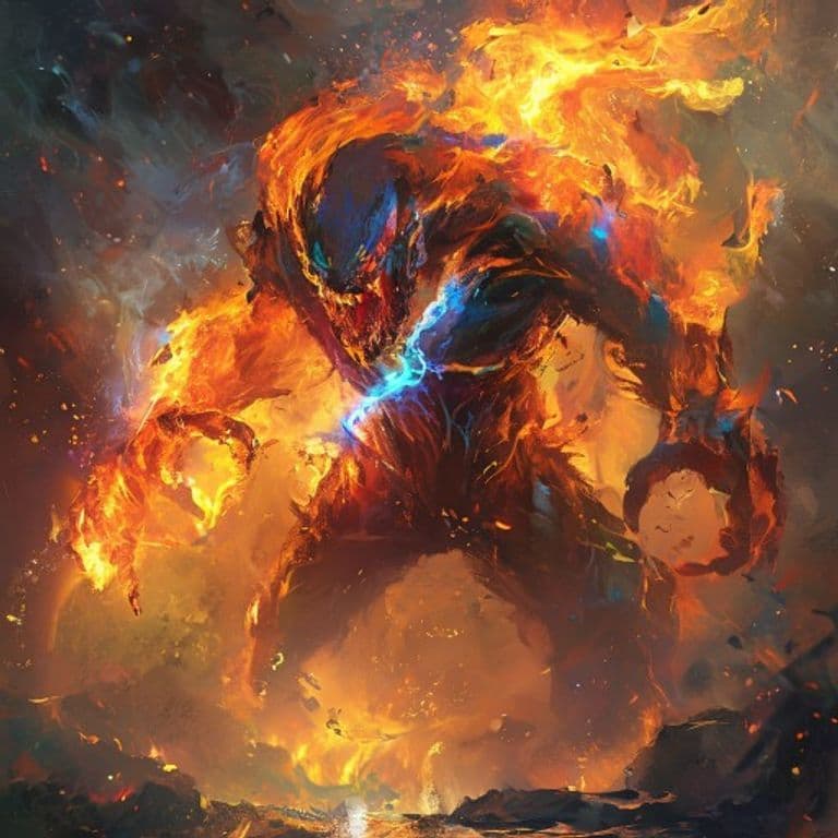 Fire-Infused Water Elemental — fantasy monster illustration