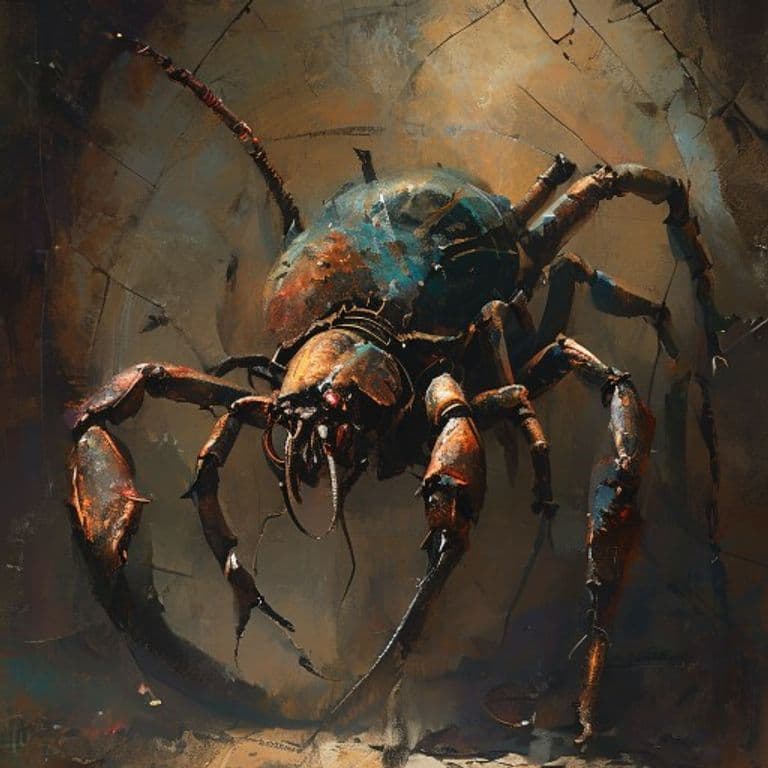 Clockwork Scorpion — fantasy monster illustration