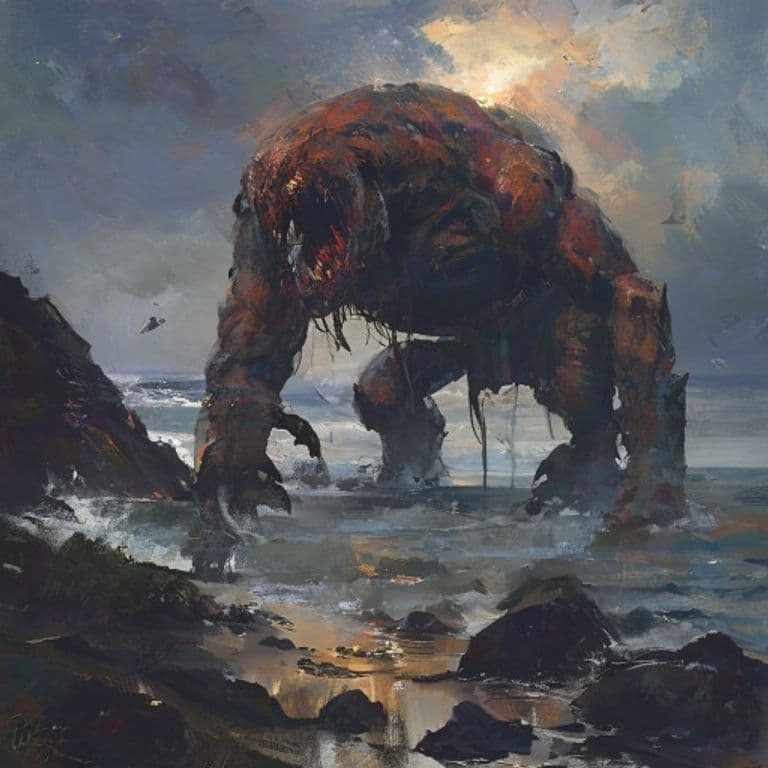 Shoreline Scrapper — fantasy monster illustration