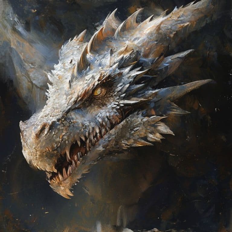 Young Silver Dragon — fantasy monster illustration
