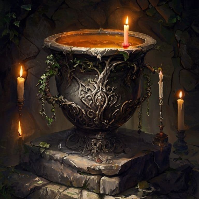 Treebleed Bucket — fantasy item illustration