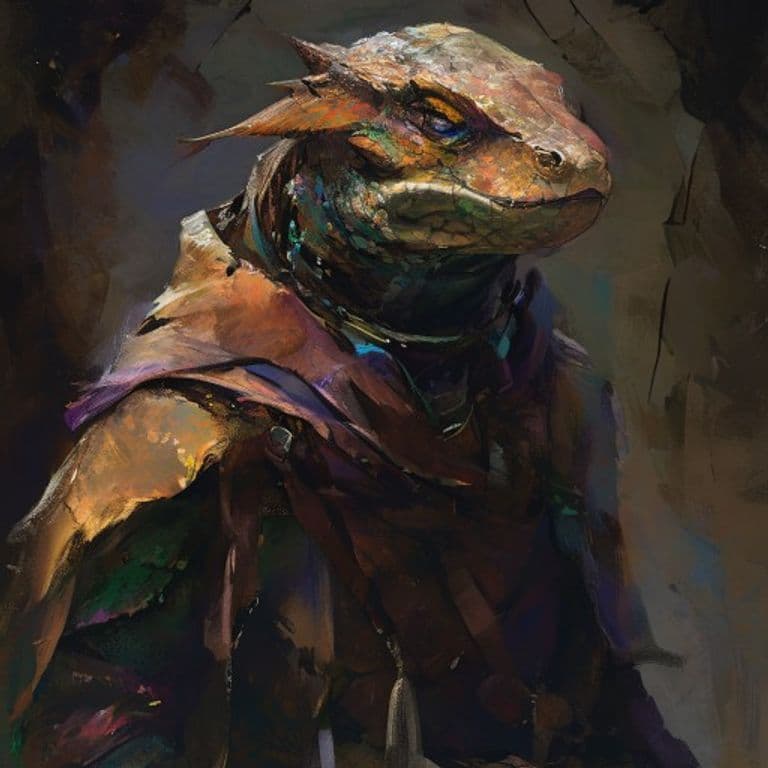 Lizardfolk Chosen One — fantasy monster illustration
