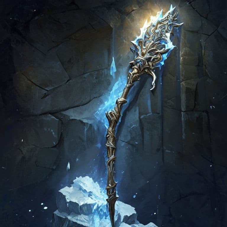 Staff of Winter and Ice — fantasy item illustration