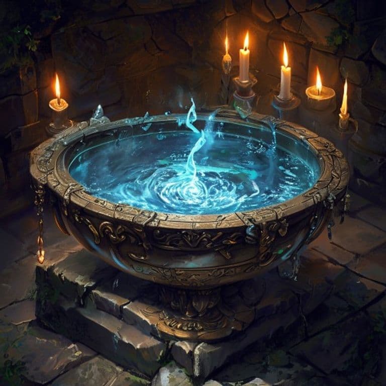 Bowl of Commanding Water Elementals — fantasy item illustration. Bowl of Commanding Water Elementals is a magic item (wondrous item) of rare rarity.