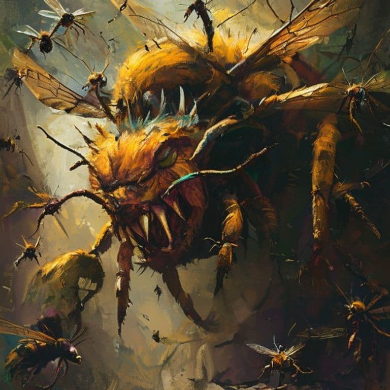 Swarm of Wasps — fantasy monster illustration