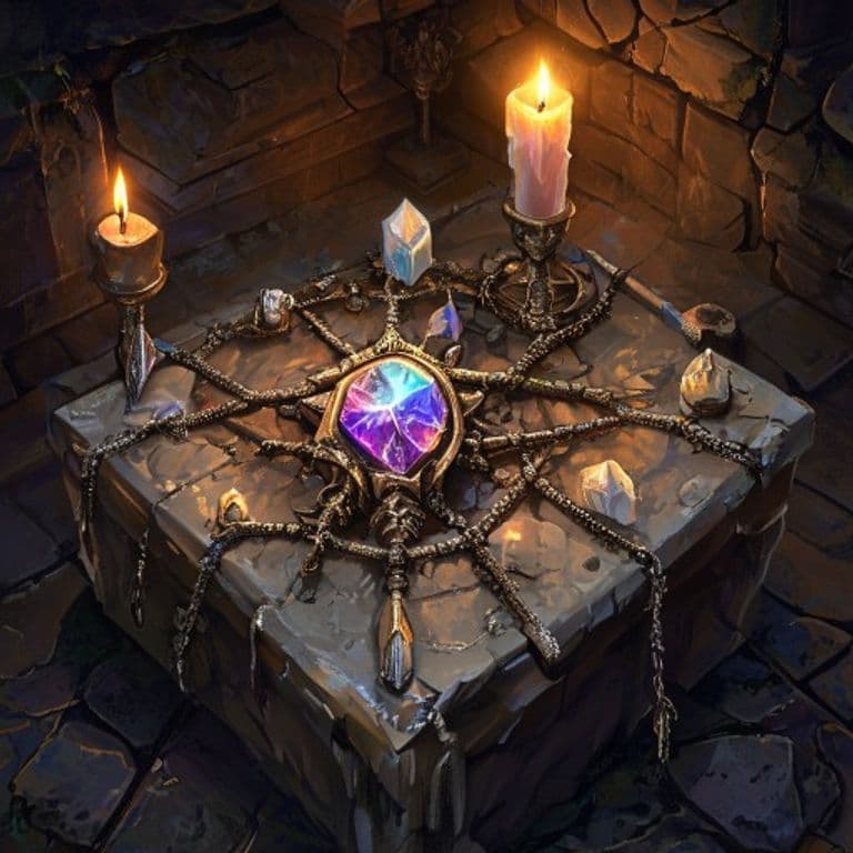 Lodestone Caltrops — fantasy item illustration