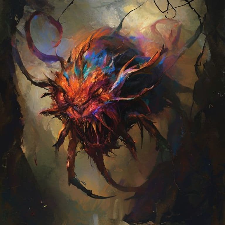 Bilwis — fantasy monster illustration. Bilwis is a medium elemental (Challenge Rating 1).