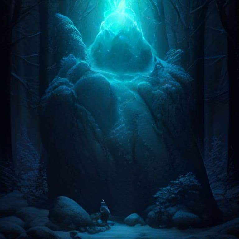 Snow Boulder — fantasy spell effect illustration. Snow Boulder is a 4th-level transmutation available to Druid, Ranger.