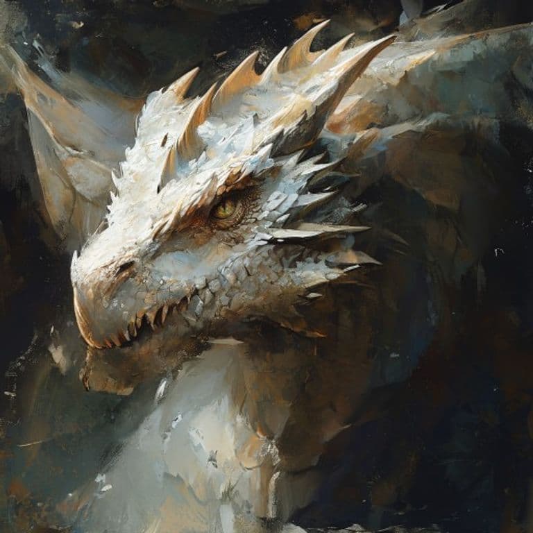 White Dragon Wyrmling — fantasy monster illustration