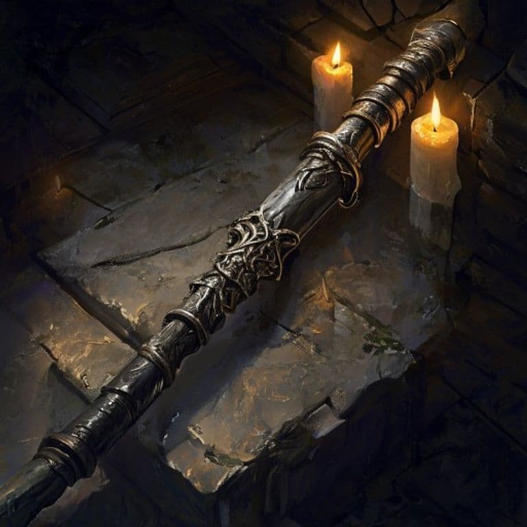 Rod of the Wastes — fantasy item illustration
