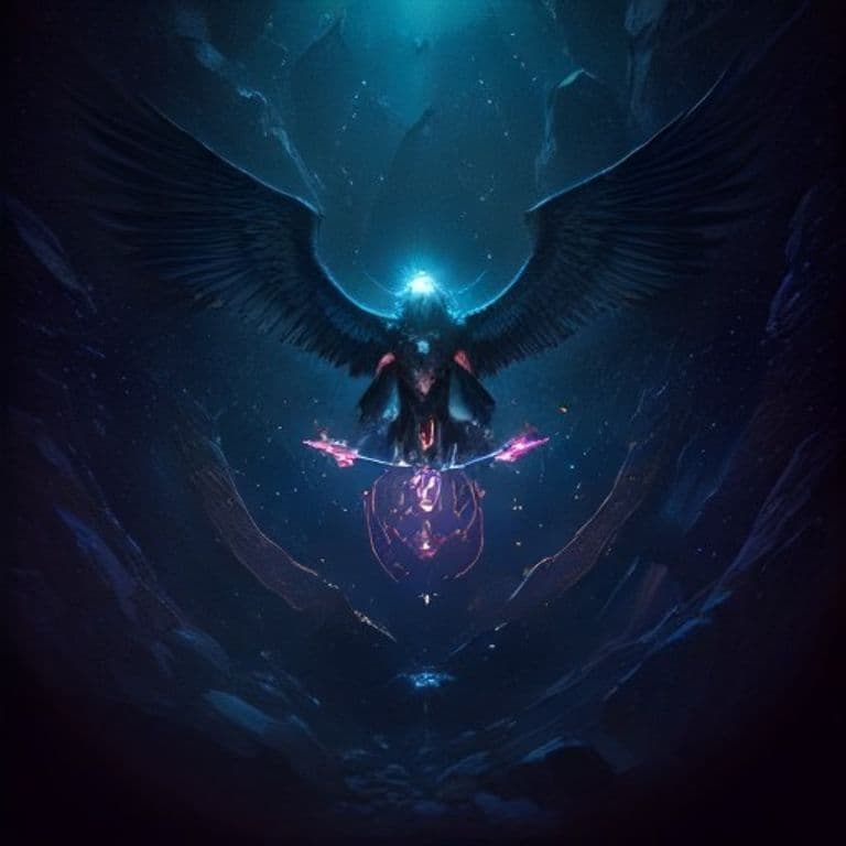Winged Spies — fantasy spell effect illustration. Winged Spies is a 4th-level divination.