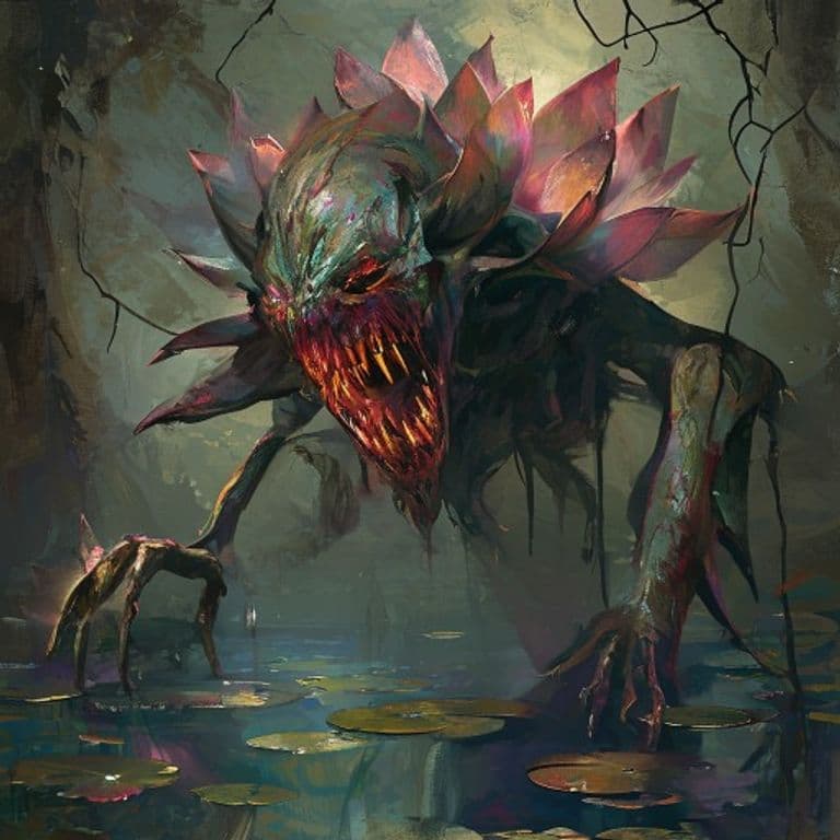 Lakescourge Lotus — fantasy monster illustration