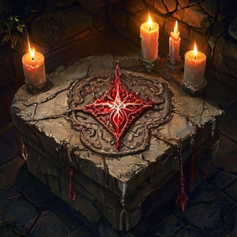 Blood Mark — fantasy item illustration. Blood Mark is a magic item (wondrous item) of uncommon rarity.