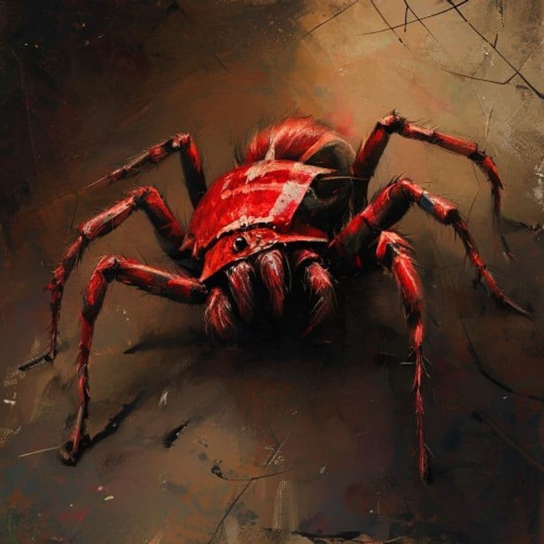 Red-Banded Line Spider — fantasy monster illustration