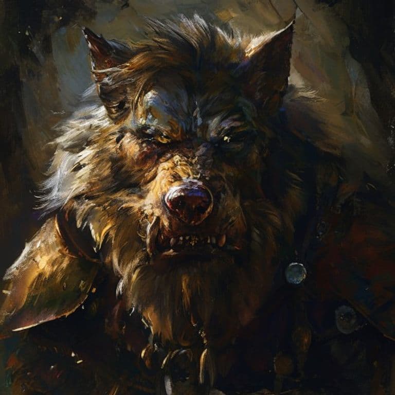 Wolf Reaver Dwarf — fantasy monster illustration