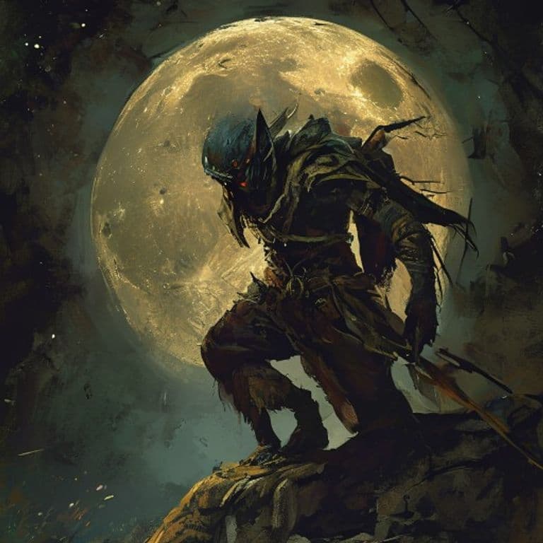 Moonless Hunter — fantasy monster illustration
