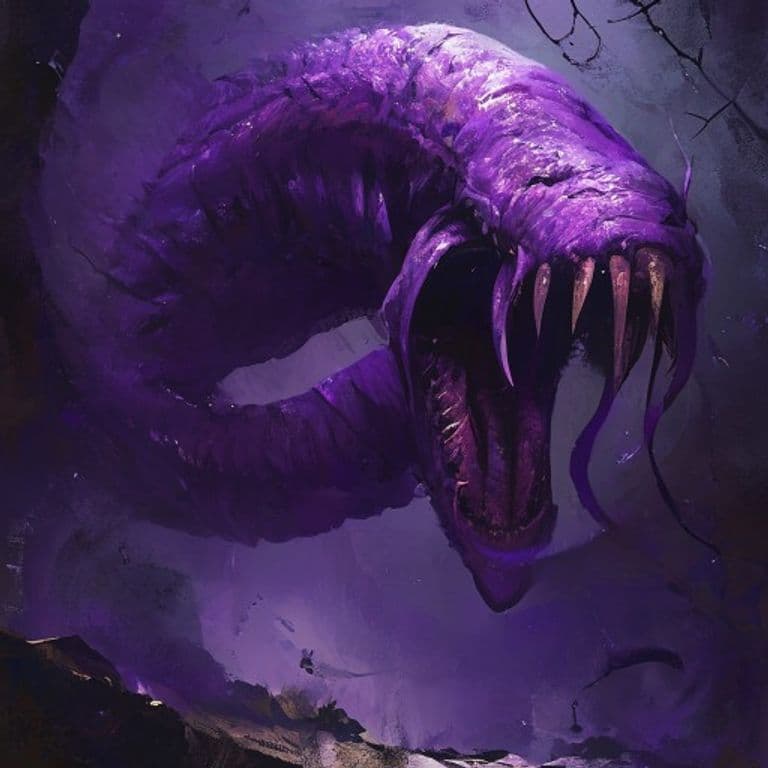 Purple Worm — fantasy monster illustration