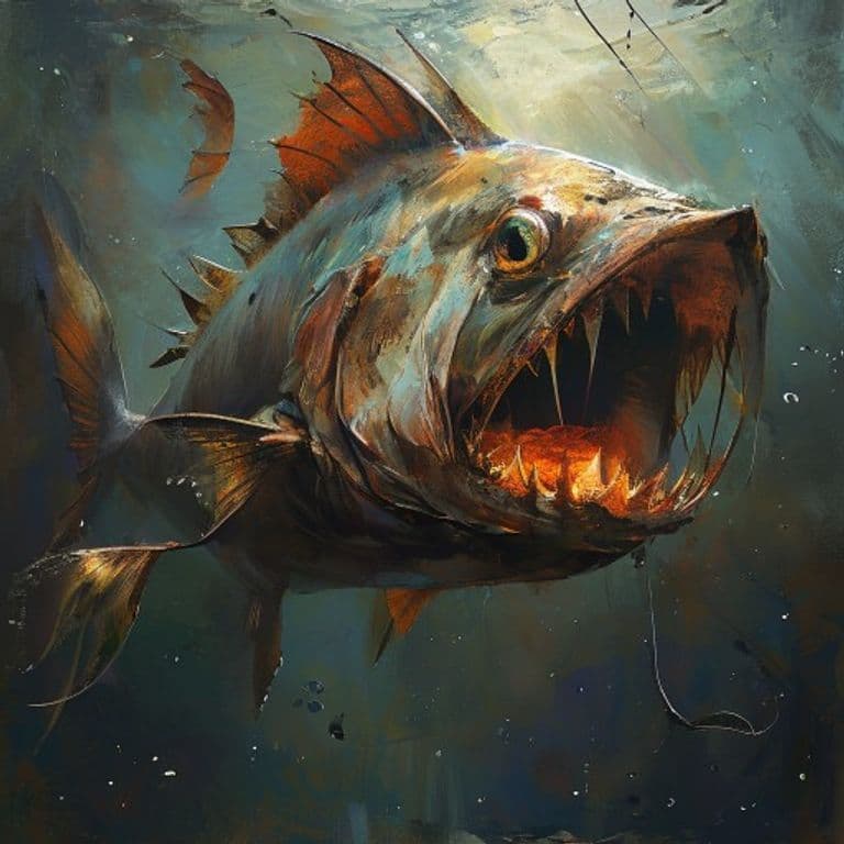 Giant Lanternfish — fantasy monster illustration