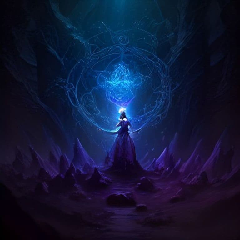 Inspiring Speech — fantasy spell effect illustration. Inspiring Speech is a 4th-level enchantment available to Bard, Cleric, Paladin.