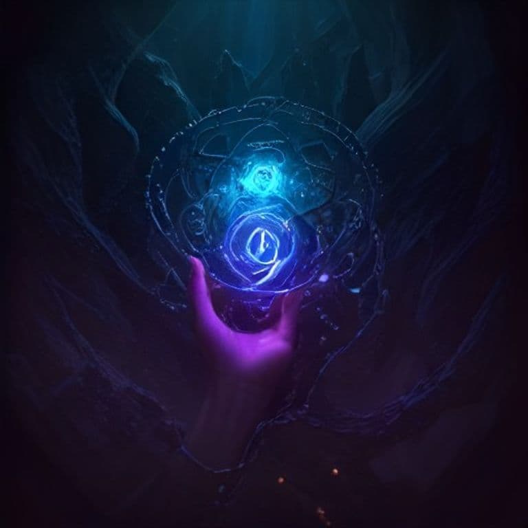 Chains of the Goddess — fantasy spell effect illustration. Chains of the Goddess is a 5th-level enchantment.