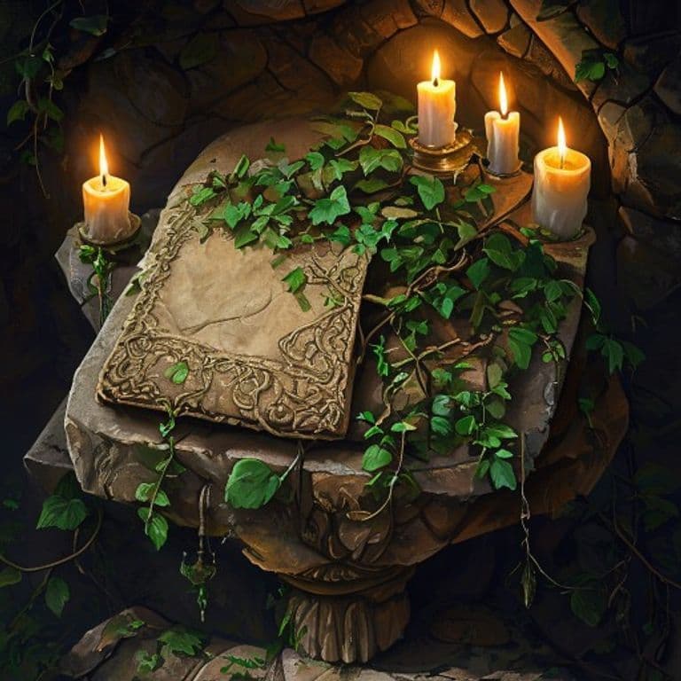 Manual of Vine Golem — fantasy item illustration