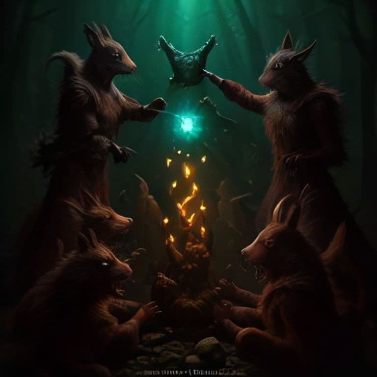 Legion of Rabid Squirrels — fantasy spell effect illustration. Legion of Rabid Squirrels is a 3rd-level conjuration available to Bard, Druid, Ranger.