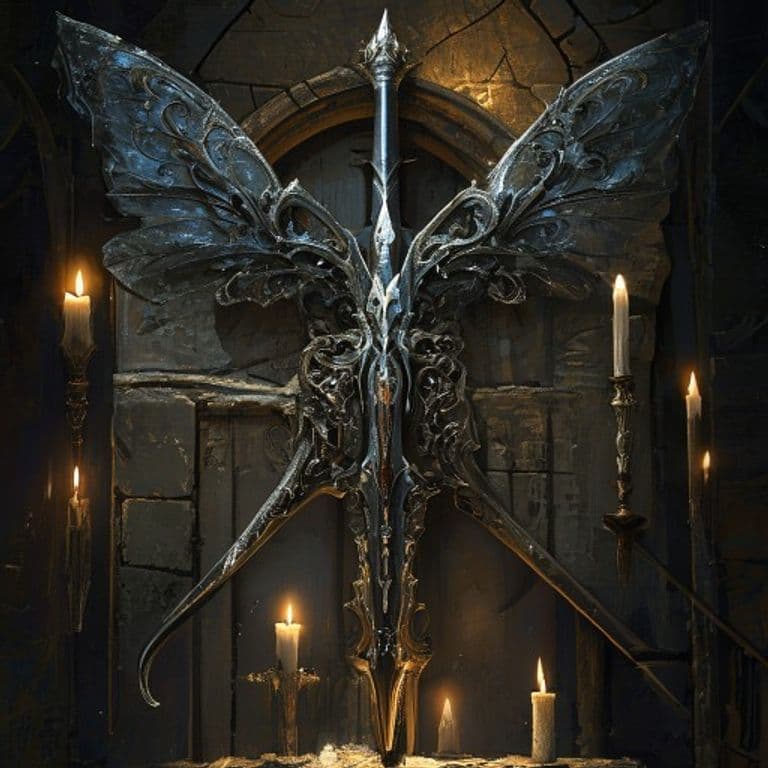 Obsidian Butterfly Knife — fantasy item illustration