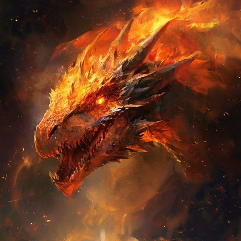 Young Flame Dragon — fantasy monster illustration