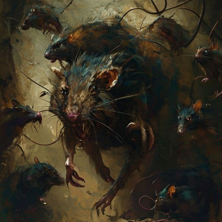 Swarm of Rats — fantasy monster illustration