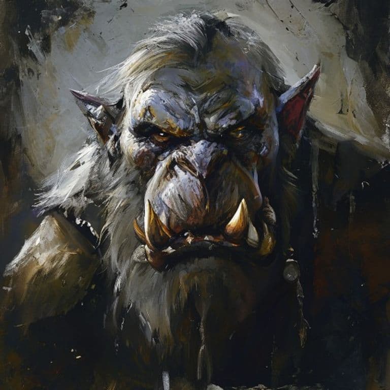 Gray Orc — fantasy monster illustration
