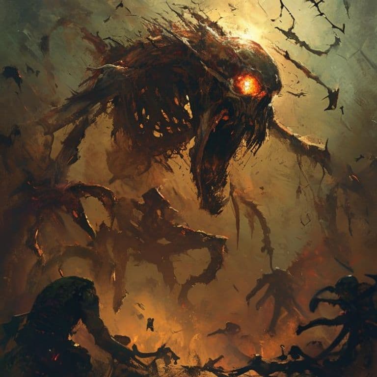Bone Swarm — fantasy monster illustration. Bone Swarm is a large undead (Challenge Rating 10).