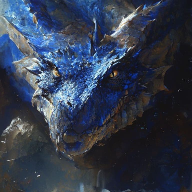 Young Blue Dragon — fantasy monster illustration