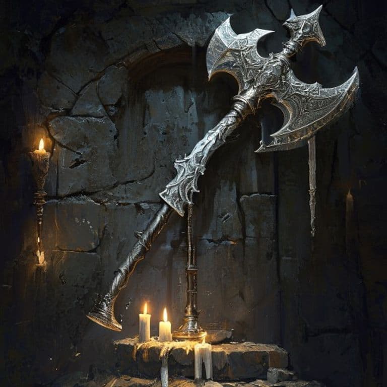 Ghost Metal Axe — fantasy item illustration