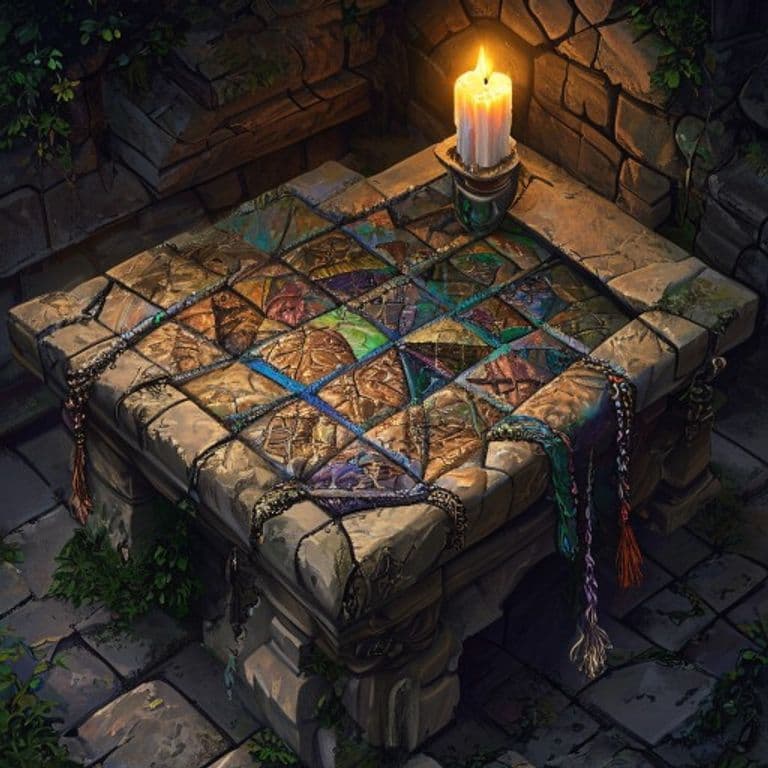 Quilted Bridge — fantasy item illustration