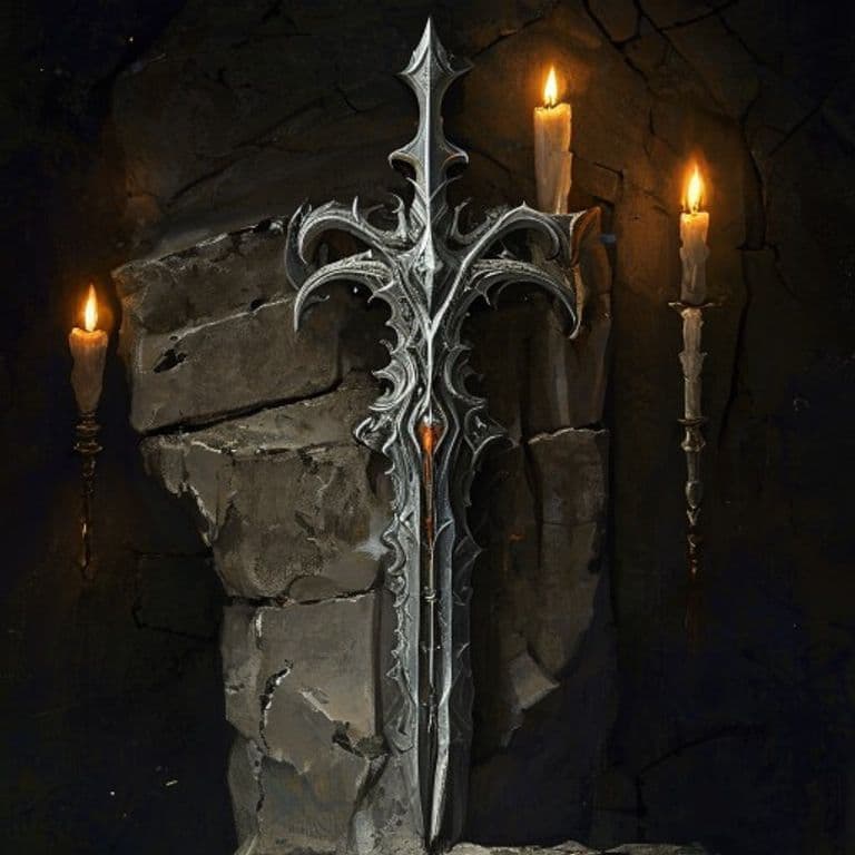 Dirk of Daring — fantasy item illustration. Dirk of Daring is a magic item (weapon) of uncommon rarity.