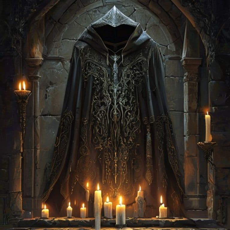 Cloak of the Shadowcaster — fantasy item illustration. Cloak of the Shadowcaster is a magic item (wondrous item) of rare rarity.