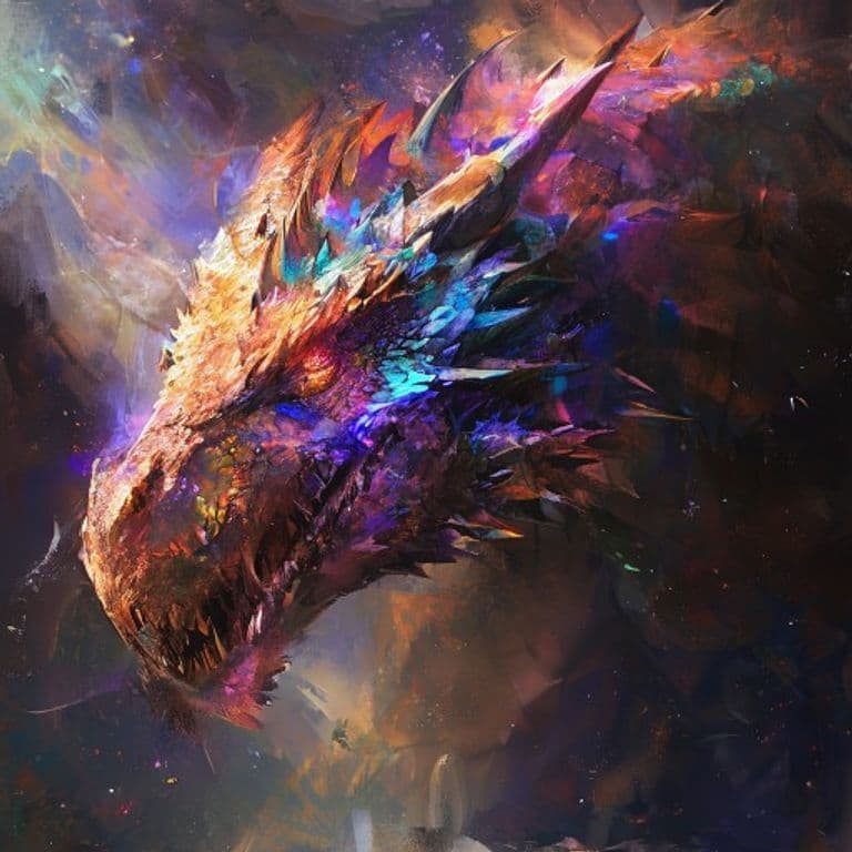 Dragon, Prismatic Ancient — fantasy monster illustration