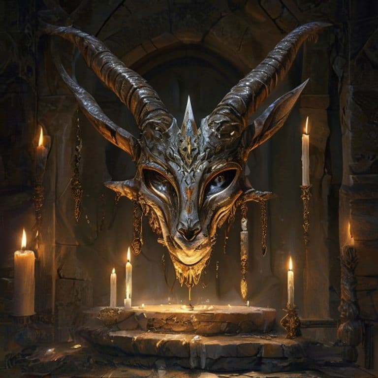 Mask of the Leaping Gazelle — fantasy item illustration