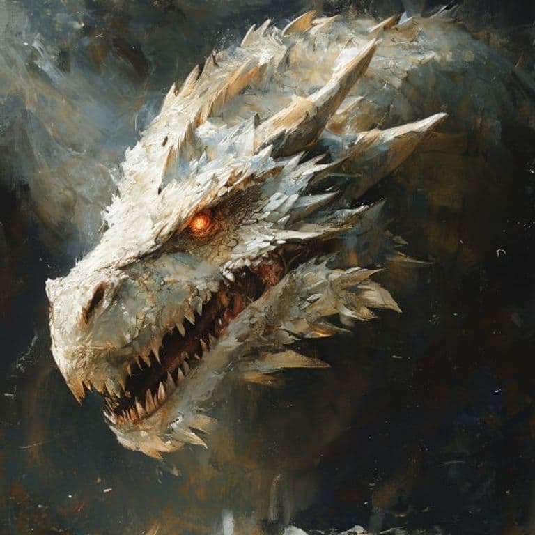 Ancient White Dragon — fantasy monster illustration. Ancient White Dragon is a gargantuan dragon (Challenge Rating 20).