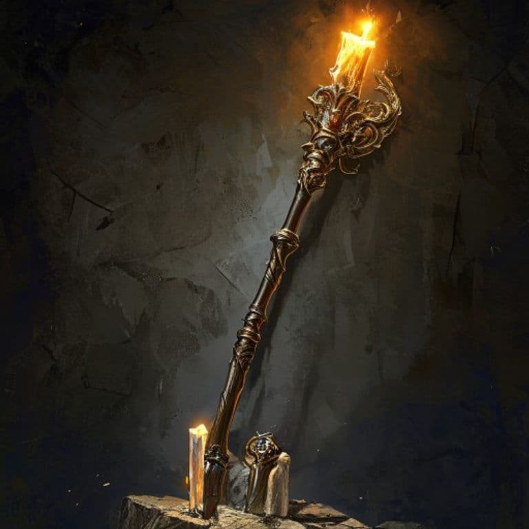 Staff of Parzelon — fantasy item illustration