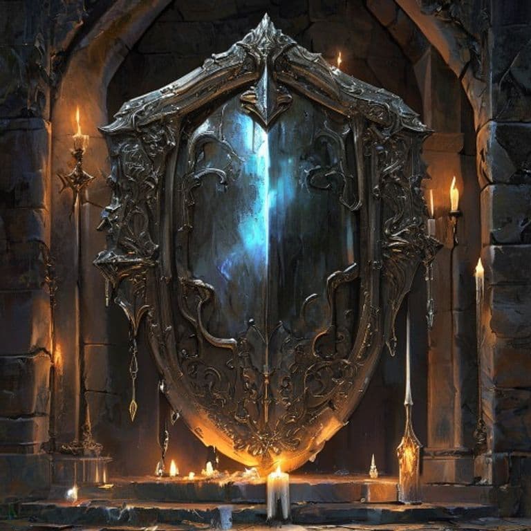 Mirror Shield — fantasy item illustration