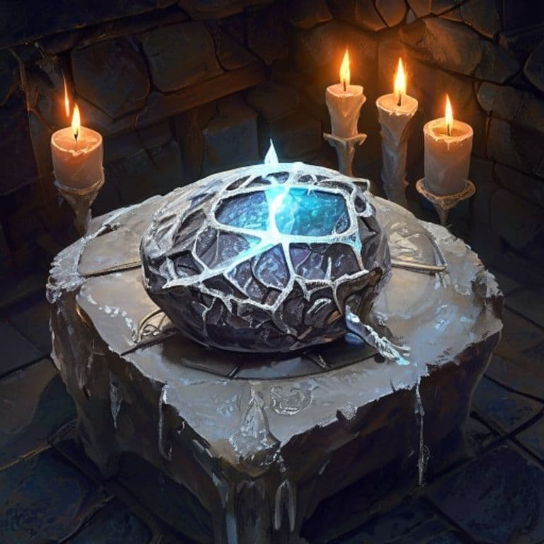 Frost Pellet — fantasy item illustration