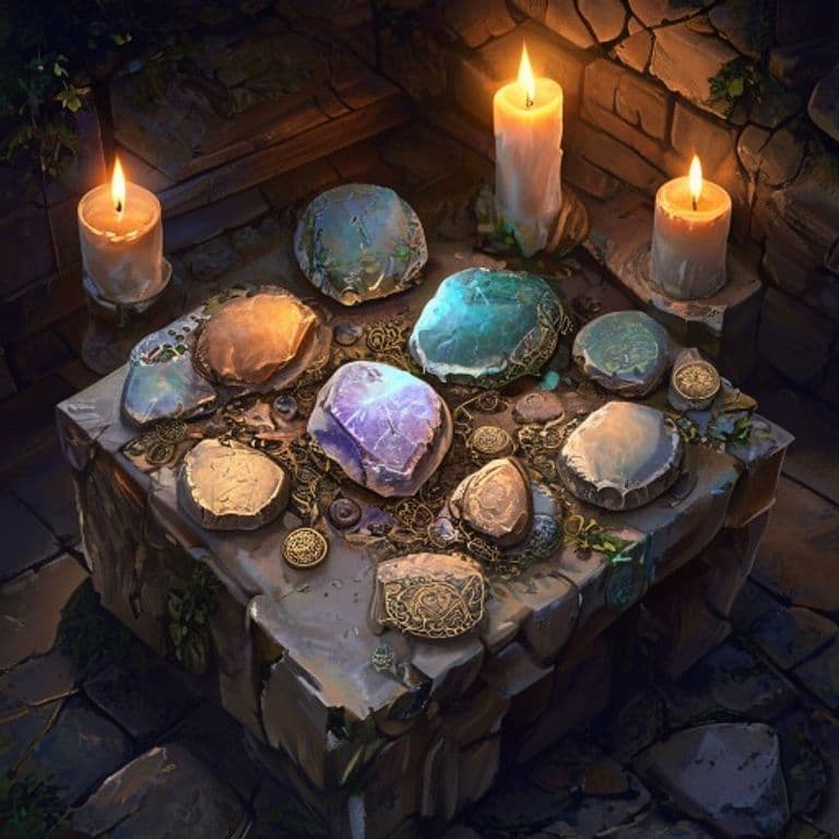 Message Stones — fantasy item illustration