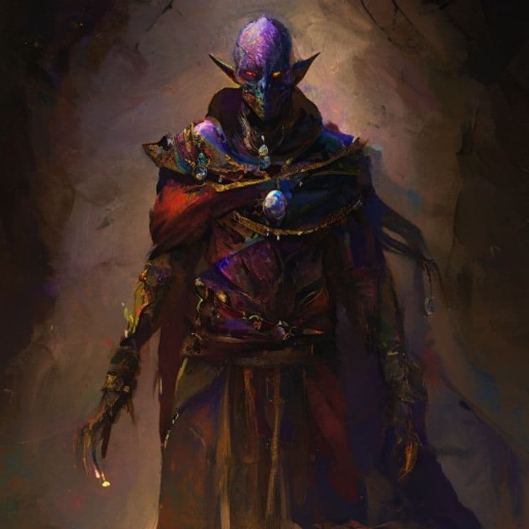 Npc: Warlock Of The Genie Lord — fantasy monster illustration