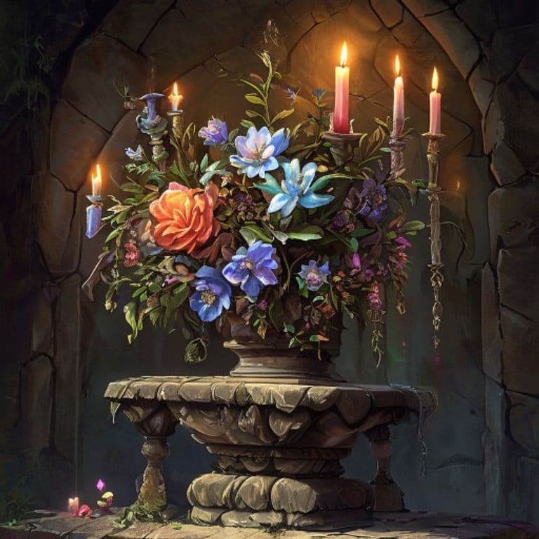 Bouquet of Wisdom — fantasy item illustration. Bouquet of Wisdom is a magic item (wondrous item) of uncommon rarity.