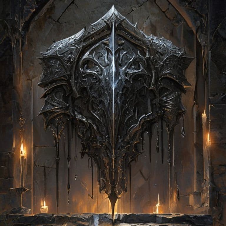 Void-Touched Buckler — fantasy item illustration